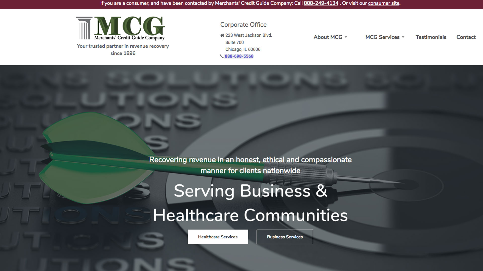 MCG Collect website home page image